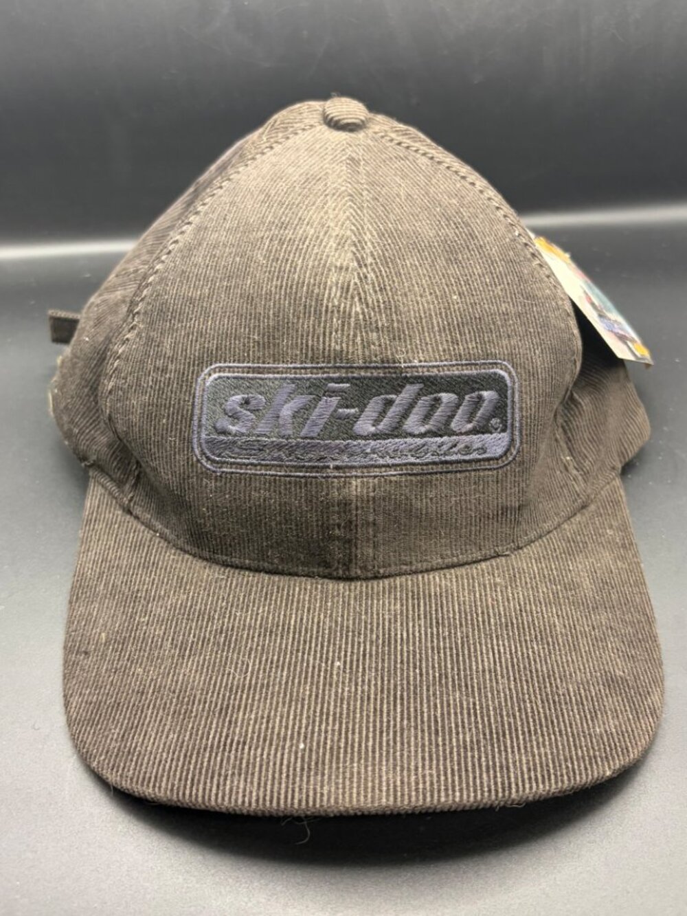 Vintage 1998 Ski-Doo Black Corduroy Adjustable Cap New With Tags